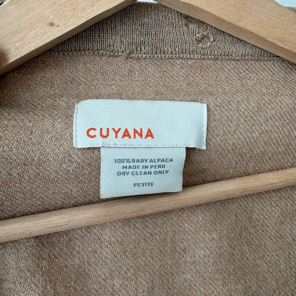 Cuyana Baby Alpaca Square‎ Edge Shawl Cape Wrap Cardigan Camel One Size - Picture 10 of 10